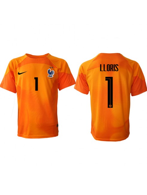 Frankrike Hugo Lloris #1 Målvakt Replika Hemmakläder VM 2022 Kortärmad